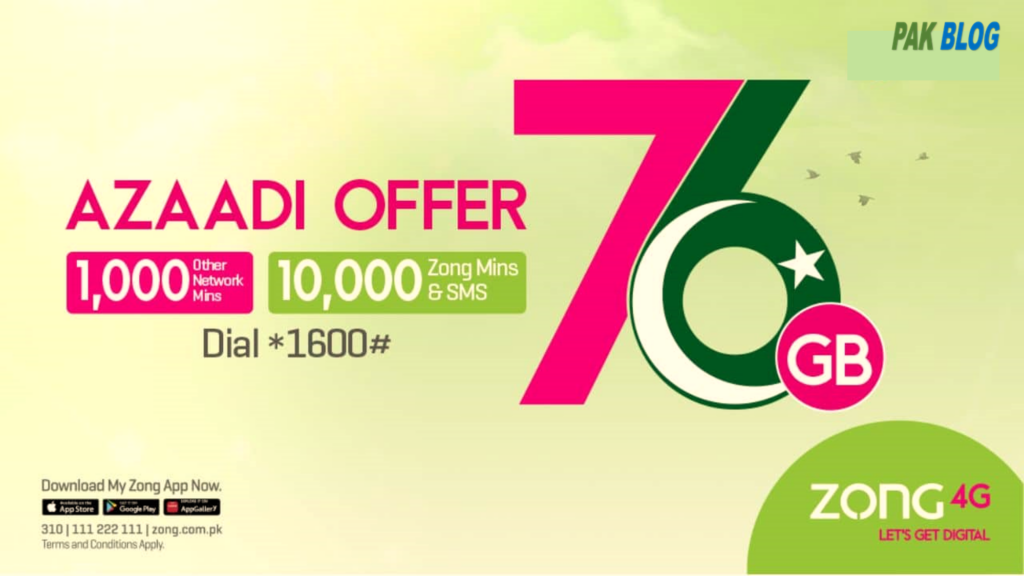 Zong 4G Celebrates Pakistan’s 76 Years 