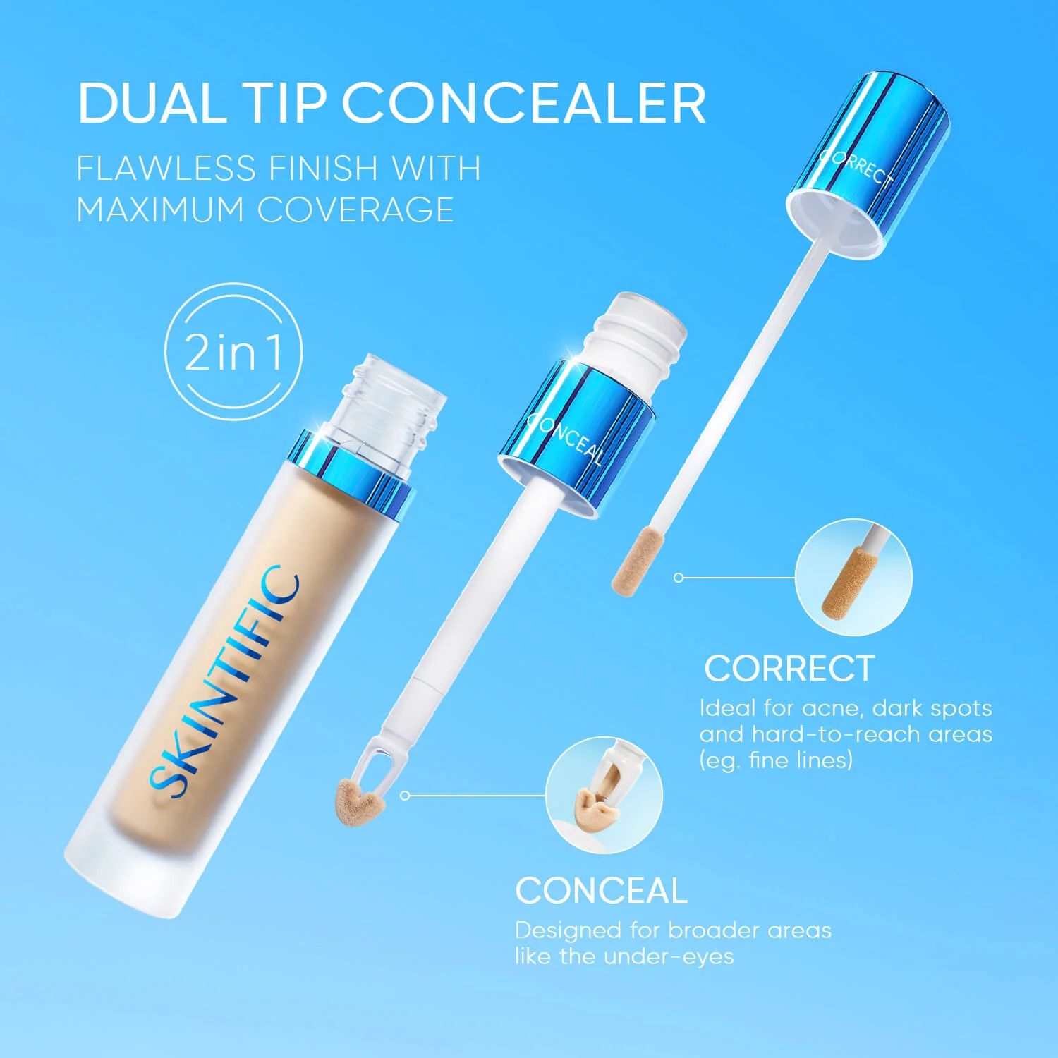 Skintific Cover Perfect Serum Concealer, Concealer Ringan dengan Coverage Tinggi dan Hasil Natural