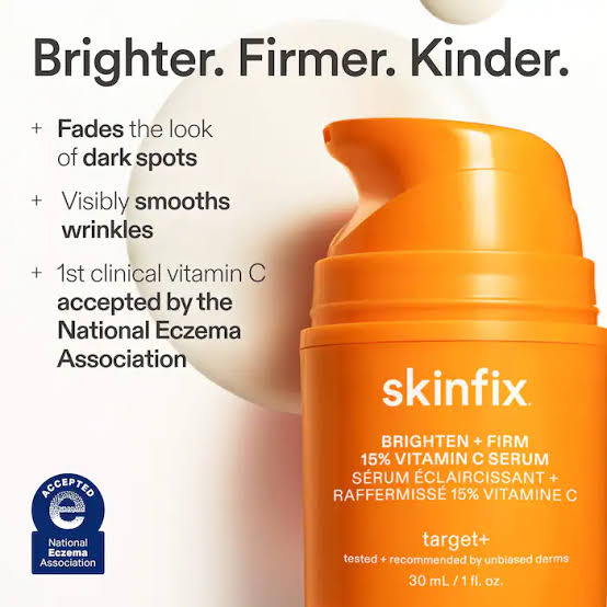 Skinfix Brighten + Firm 15% Vitamin C Serum, Serum Vitamin C Lembut yang Cerahkan dan Kencangkan Kulit
