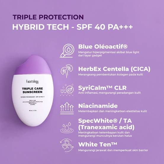 Facetology Triple Care Sunscreen, Tabir Surya Lokal Multifungsional yang Sedang Naik Daun